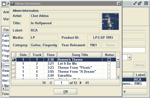 Album detail from song search view
